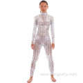 Women's Metallic Cat Suit Sexy Jumpsuit